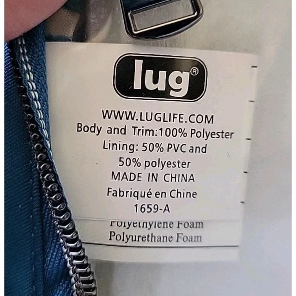 Lug Lay‎ Flat Zip Cosmetic Case Teal Blue Make Up Minimalist Organization Travel